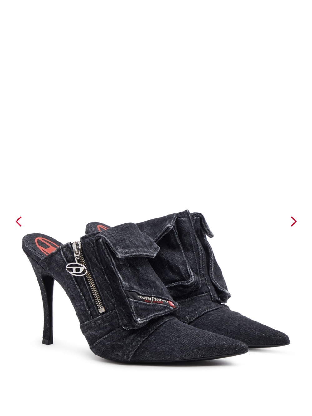 Diesel D-Venus Pocket Denim Mules, Size 39